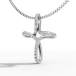 Luxe Curve Cross Pendant - Image 6