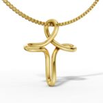 Luxe Curve Cross Pendant - Image 4