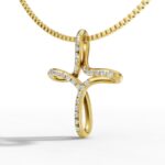 Luxe Curve Cross Pendant - Image 2