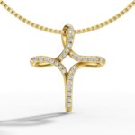 Luxe Curve Cross Pendant